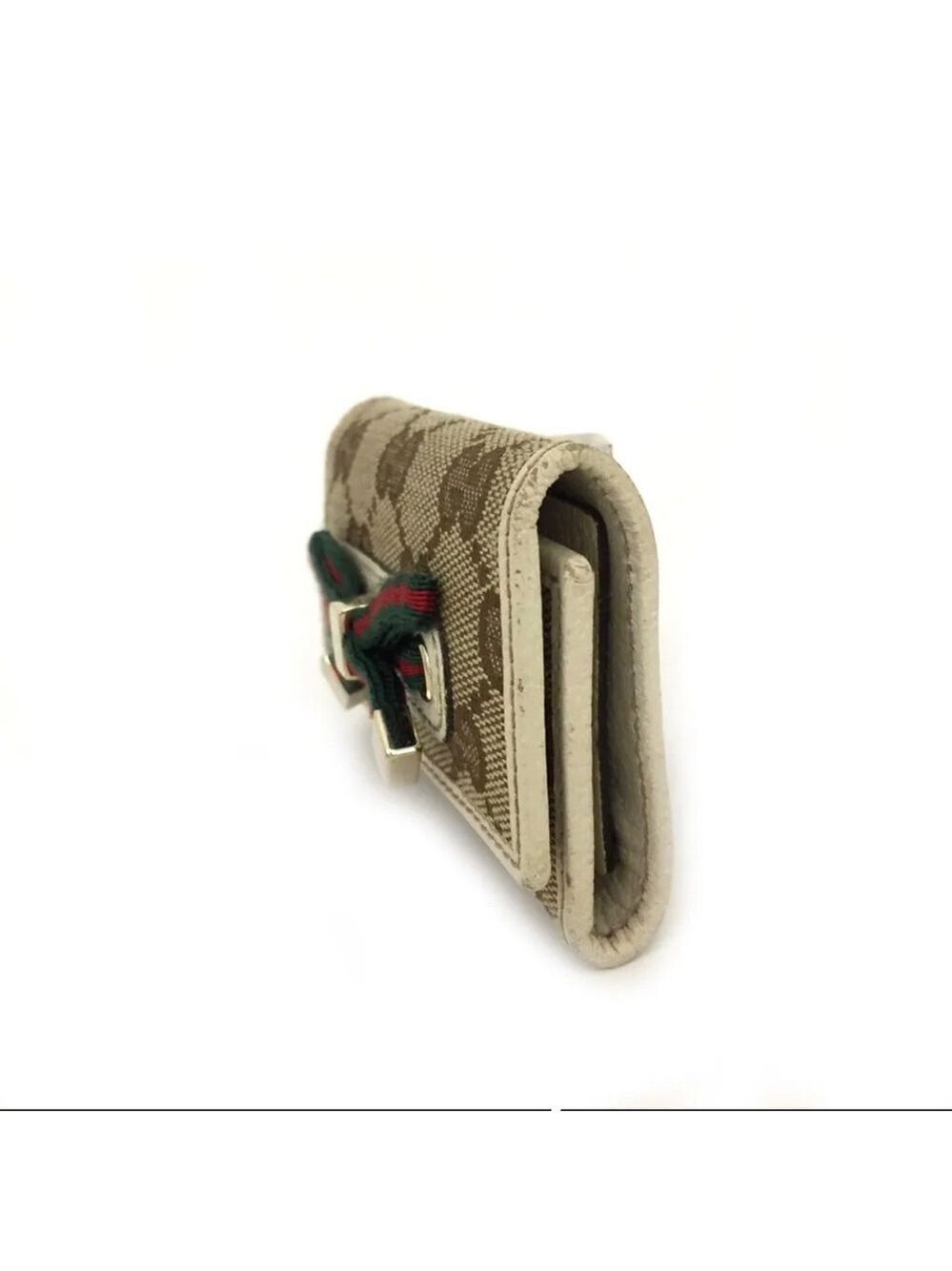 GUCCI Logo Canvas Leather 6 Key Ring Case - Picture 2 of 8